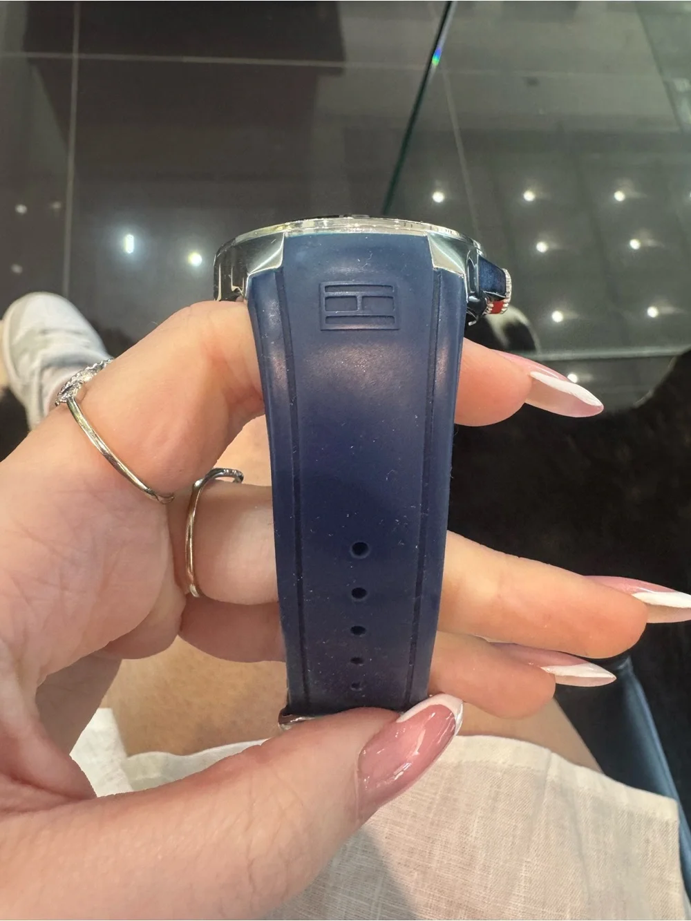 New Tommy Hilfiger Men's Blake Blue Silicone Strap Watch
